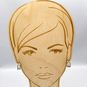 Vintage Glam Split Hoop Earrings, Double Crystal Encrusted Hoops in Silver Tone